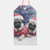 Kerstcadeautag voor pug liefhebbers cadeaulabel (Achterkant)