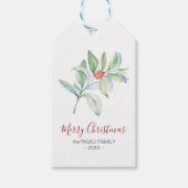 Kerstcadeautags Elegant Eenvoudig Aquarel Cadeaulabel (Voorkant)