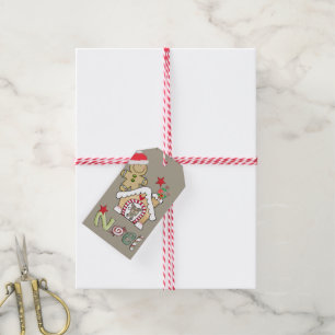 kerstcadeautags Gingerbrood Man Noel  Cadeaulabel