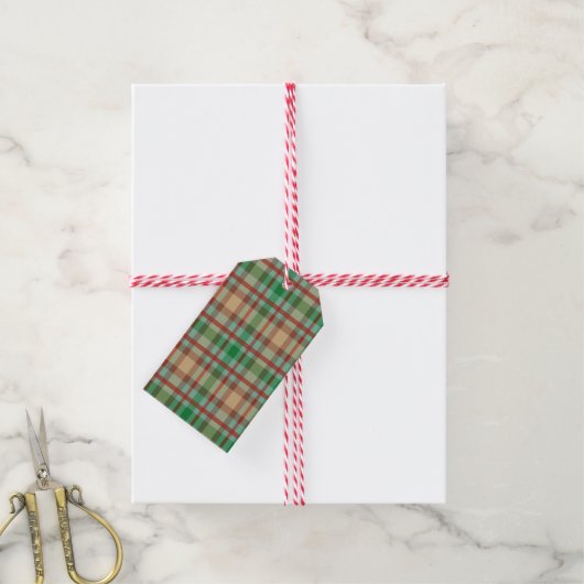 Kerstcadeautags Groen en rood Cadeaulabel (Met Touw)