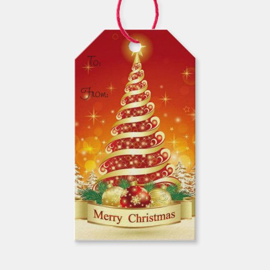 Kerstcadeautags/kerstboom Cadeaulabel (Voorkant)