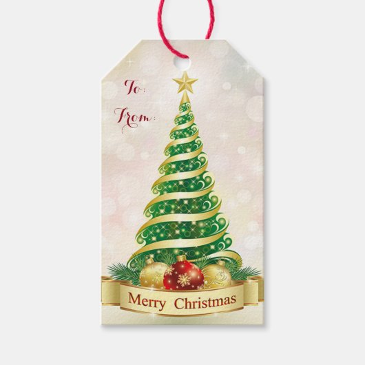 Kerstcadeautags/Kerstboom Cadeaulabel (Voorkant)