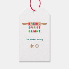 Kerstcadeautags met Baking Spirits Bright Cadeaulabel