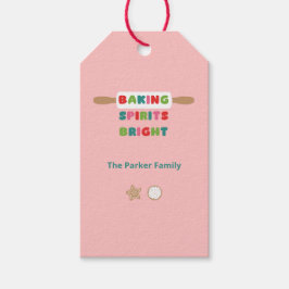 Kerstcadeautags met Baking Spirits Bright Cadeaulabel