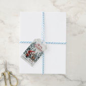 Kerstcadeautags met vintage Sint & herten Cadeaulabel (Met Touw)