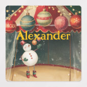 Kerstcadeautags met vintagecircusthema labels (Design 1)