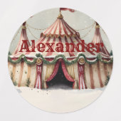 Kerstcadeautags met vintagecircusthema labels (Design 1)
