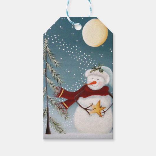 kerstcadeautags - Op een ster Cadeaulabel (Voorkant)