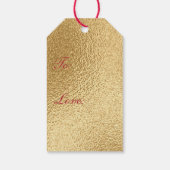 Kerstcadeautags, Poinsettia Red, groen, goden Cadeaulabel (Achterkant)