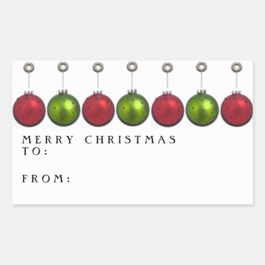  kerstcadeautags rechthoekige sticker (Voorkant)