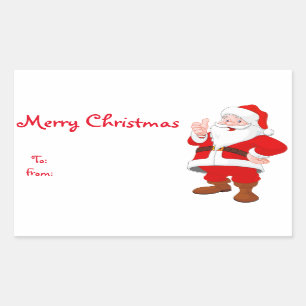Kerstcadeautags/rechthoekige stickers/kerstman rechthoekige sticker