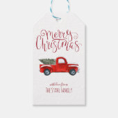 Kerstcadeautags - Red Truck Cadeaulabel (Voorkant)