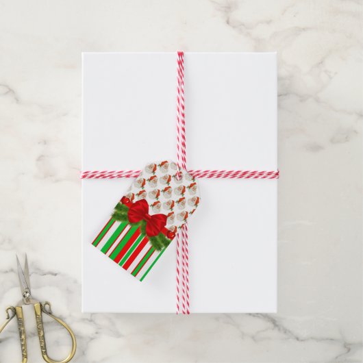 Kerstcadeautags Sinterklaas Streep Cadeaulabel (Met Touw)
