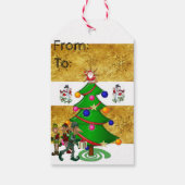Kerstcadeautags Sneeuwman Elf Cadeaulabel (Achterkant)