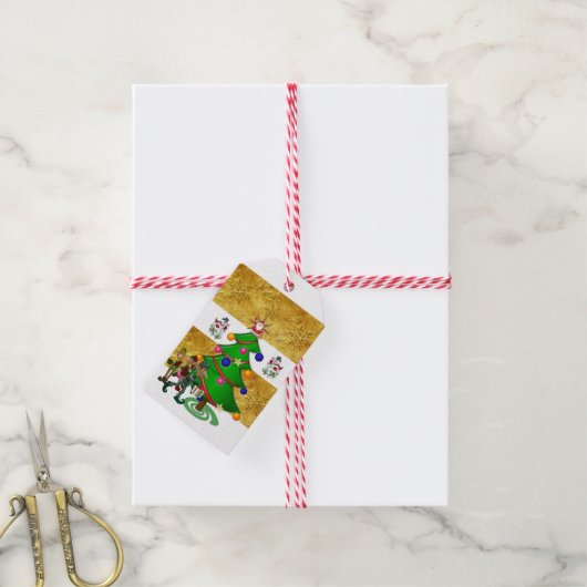 Kerstcadeautags Sneeuwman Elf Cadeaulabel (Met Touw)