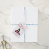 Kerstcadeautags - Vintage rode auto Cadeaulabel (Met Touw)