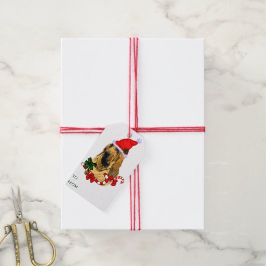 kerstcadeautags voor bloedhonden cadeaulabel (Met Touw)