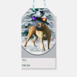 kerstcadeautags voor Boerboel Cadeaulabel
