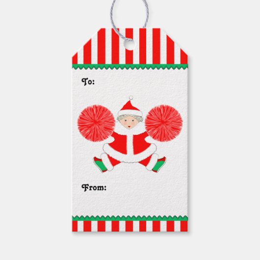 Kerstcadeautags voor cheerleaders cadeaulabel (Voorkant)