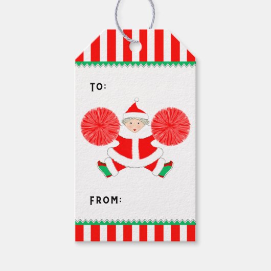 Kerstcadeautags voor cheerleaders cadeaulabel (Voorkant)