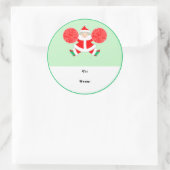 Kerstcadeautags voor cheerleaders ronde sticker (Tas)
