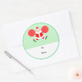 Kerstcadeautags voor cheerleaders ronde sticker (Envelop)
