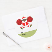 Kerstcadeautags voor cheerleaders ronde sticker (Envelop)