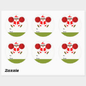 Kerstcadeautags voor cheerleaders ronde sticker (Vel)