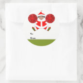 Kerstcadeautags voor cheerleaders ronde sticker (Tas)