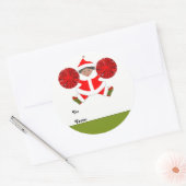 Kerstcadeautags voor cheerleaders ronde sticker (Envelop)