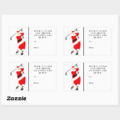 Kerstcadeautags voor golf rechthoekige sticker (Vel)