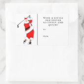 Kerstcadeautags voor golf rechthoekige sticker (Tas)