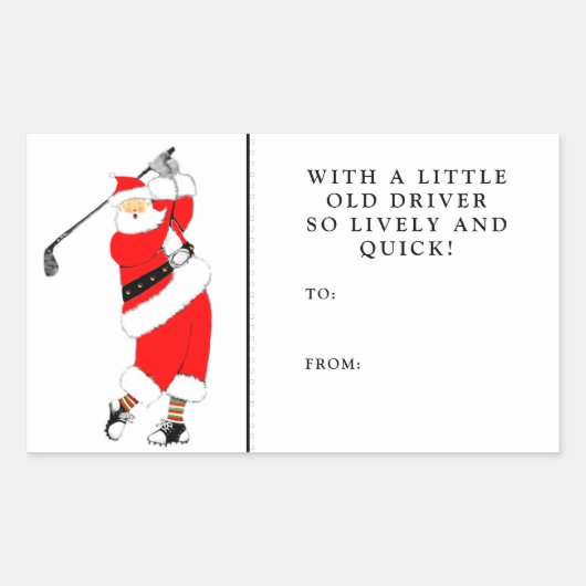 Kerstcadeautags voor golf rechthoekige sticker (Voorkant)