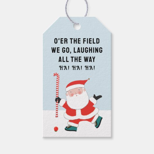 Kerstcadeautags voor hockey cadeaulabel (Voorkant)