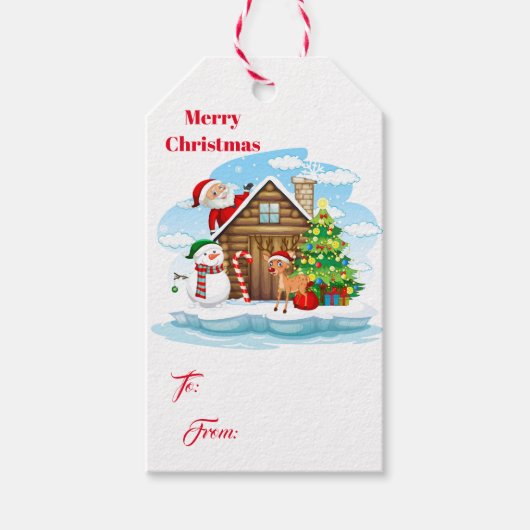 Kerstcadeautags voor kersttags, kerstkerstkerstker cadeaulabel (Voorkant)