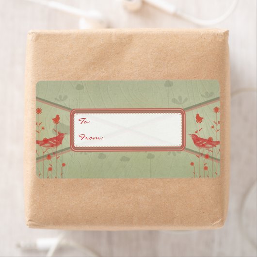  kerstcadeautags voor rode vogels etiket (Insitu)