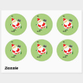 Kerstcadeautags voor videogamers ronde sticker (Vel)