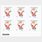 Kerstcadeautags voor vissers vierkante sticker (Vel)