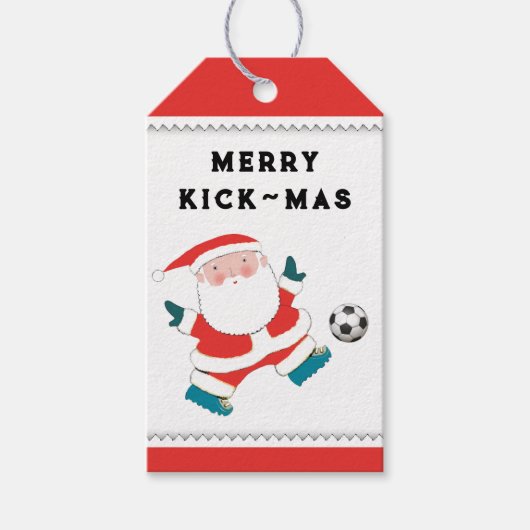 Kerstcadeautags voor voetbal cadeaulabel (Voorkant)
