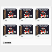 Kerstcadeautags voor voetbal vierkante sticker (Vel)