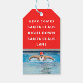 Kerstcadeautags zwemmen cadeaulabel (Voorkant)