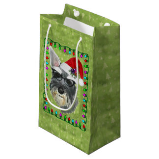 kerstcadeautas klein - Schnauzer Cadeauzakje