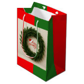 Kerstcadeautas medium cadeauzakje (Voorkant Gekanteld)