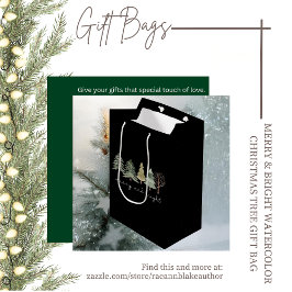 Kerstcadeautas Merry and Bright Medium Cadeauzakje