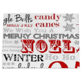 kerstcadeautas met groot cadeautje - glanzend large cadeautasje (Voorkant)