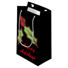 Kerstcadeautas met hulst klein cadeauzakje