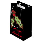 Kerstcadeautas met hulst klein cadeauzakje (Achterkant Gekanteld)