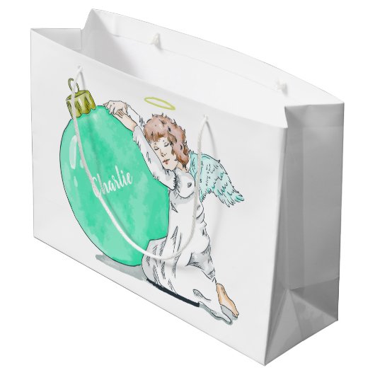 kerstcadeautas met kerstcadeaus, volgens de eigen large cadeautasje (Achterkant Gekanteld)