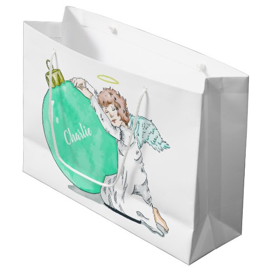 kerstcadeautas met kerstcadeaus, volgens de eigen  large cadeautasje (Voorkant Gekanteld)