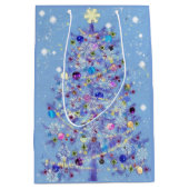 Kerstcadeautas met mooie kerstboom medium cadeauzakje (Voorkant)